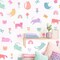 Cat and Flower Wall Decals - Removable & Reusable Wall Stickers, Peel and Stick Wall Decor for Kid's Rooms and Nurseries